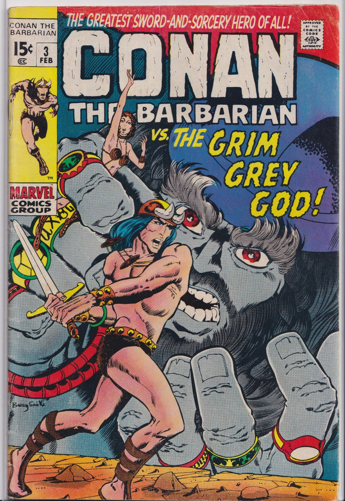 Conan the Barbarian #3 (1970) Barry Smith art  Fine