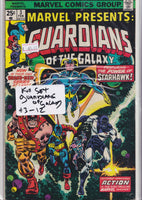 Marvel Presents :Guardians of the Galaxy #3-12 (1976) Full set Vg/F - French Comics Lovers