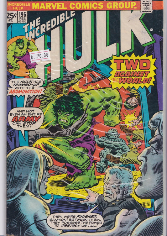 Hulk #196 (1975) Fine + - French Comics Lovers