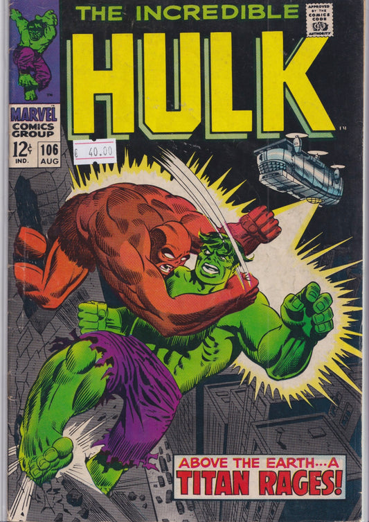 Hulk #106 (1968) F+ - French Comics Lovers