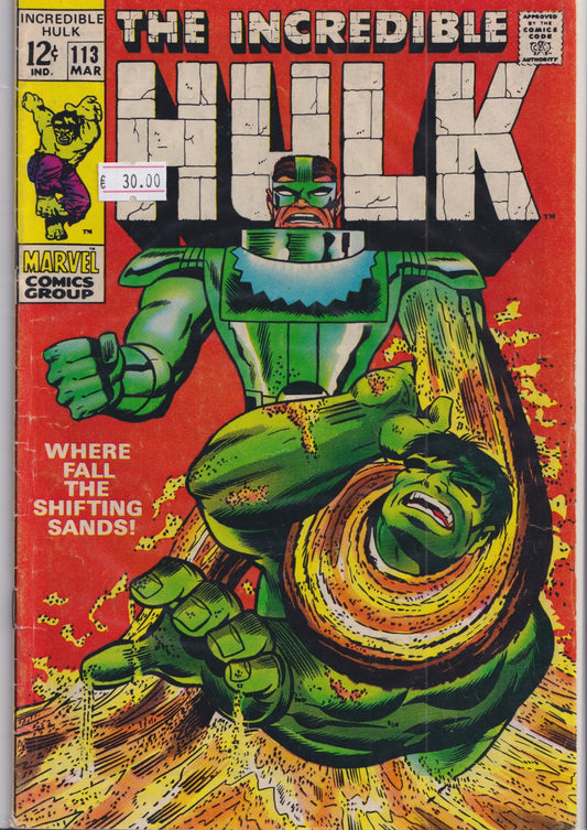 Hulk #113 (1968) vs Sandman VG - French Comics Lovers