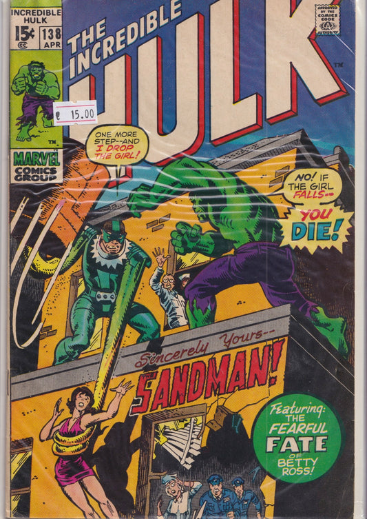 Hulk #138 (1971) Fine - French Comics Lovers