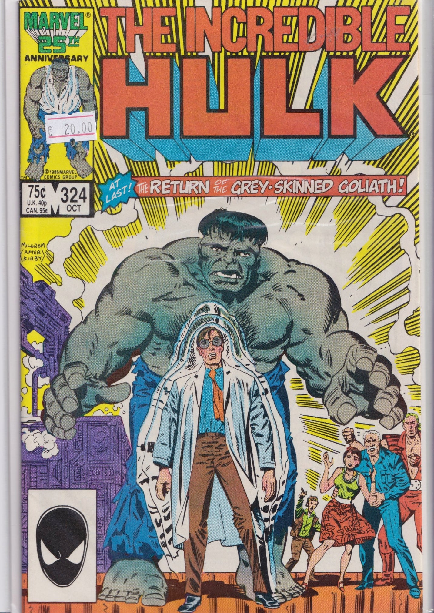 Hulk #324 (1986) return of grey Hulk VF - French Comics Lovers