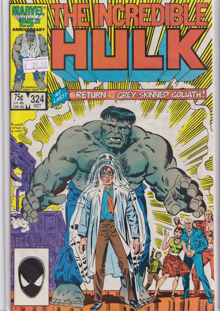 Hulk #324 (1986) return of grey Hulk VF - French Comics Lovers