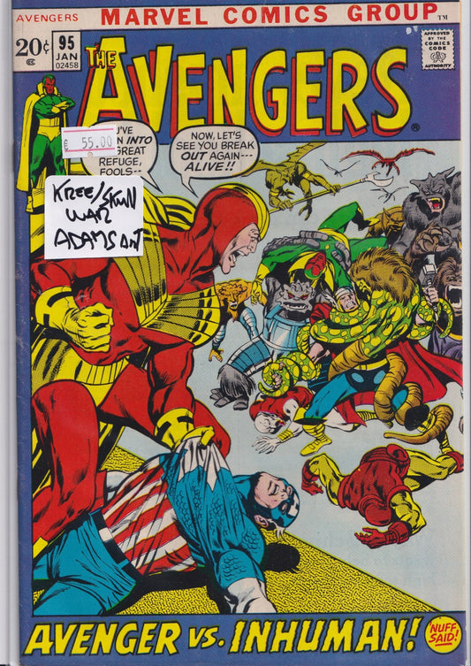 Avengers #95 (1972) Kree/Skrull war , Neal Adams art F+ - French Comics Lovers