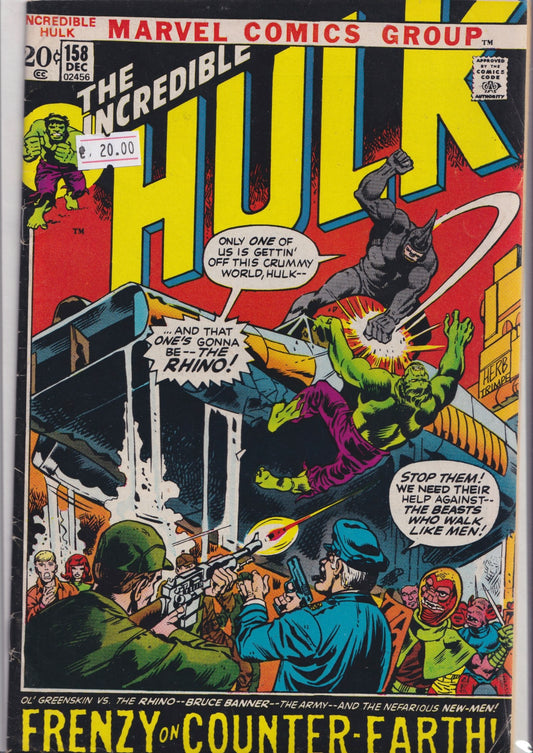 Hulk #158 (1972) Fine - French Comics Lovers