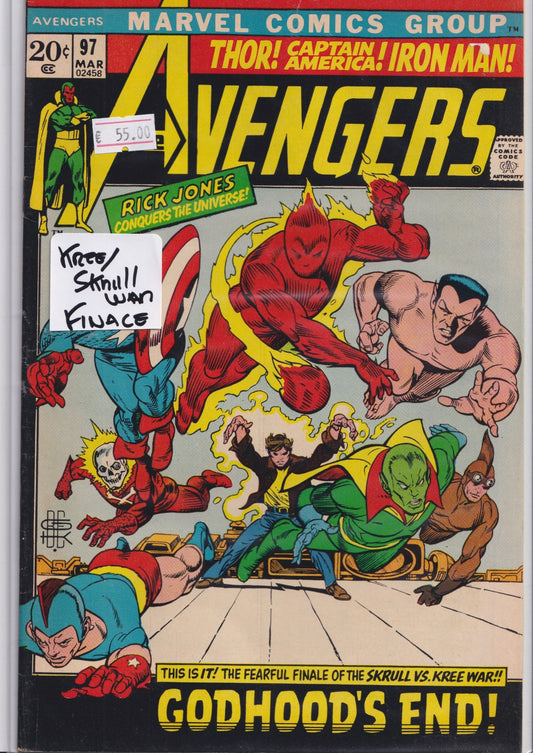 Avengers #97 (1972) Kree/Skrull war end Vf - French Comics Lovers
