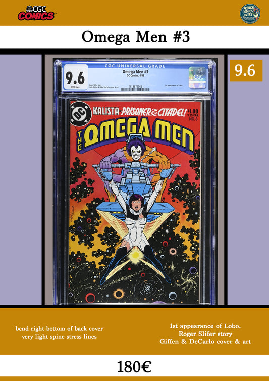 Omega Men #3 (1983) Key issue: First appearance of Lobo. CGC 9.6 FCL