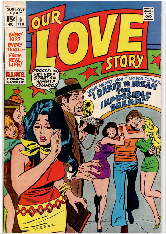Our Love Story #9  (1971) Silver age Buscema/Romita Romance Vg+/Fine (Copie)