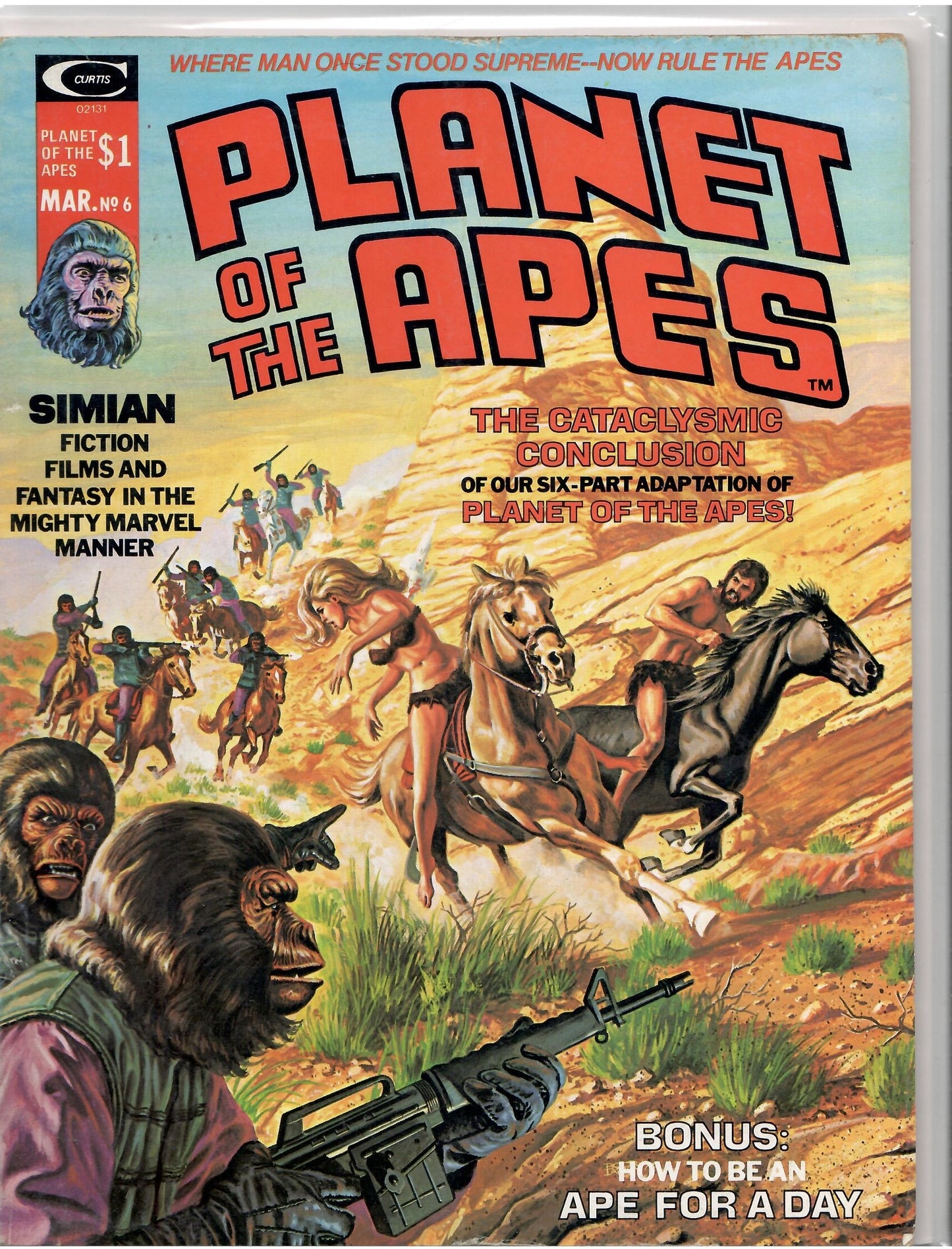 Planet of the Apes #6 (1975) Marvel Magazine Fine