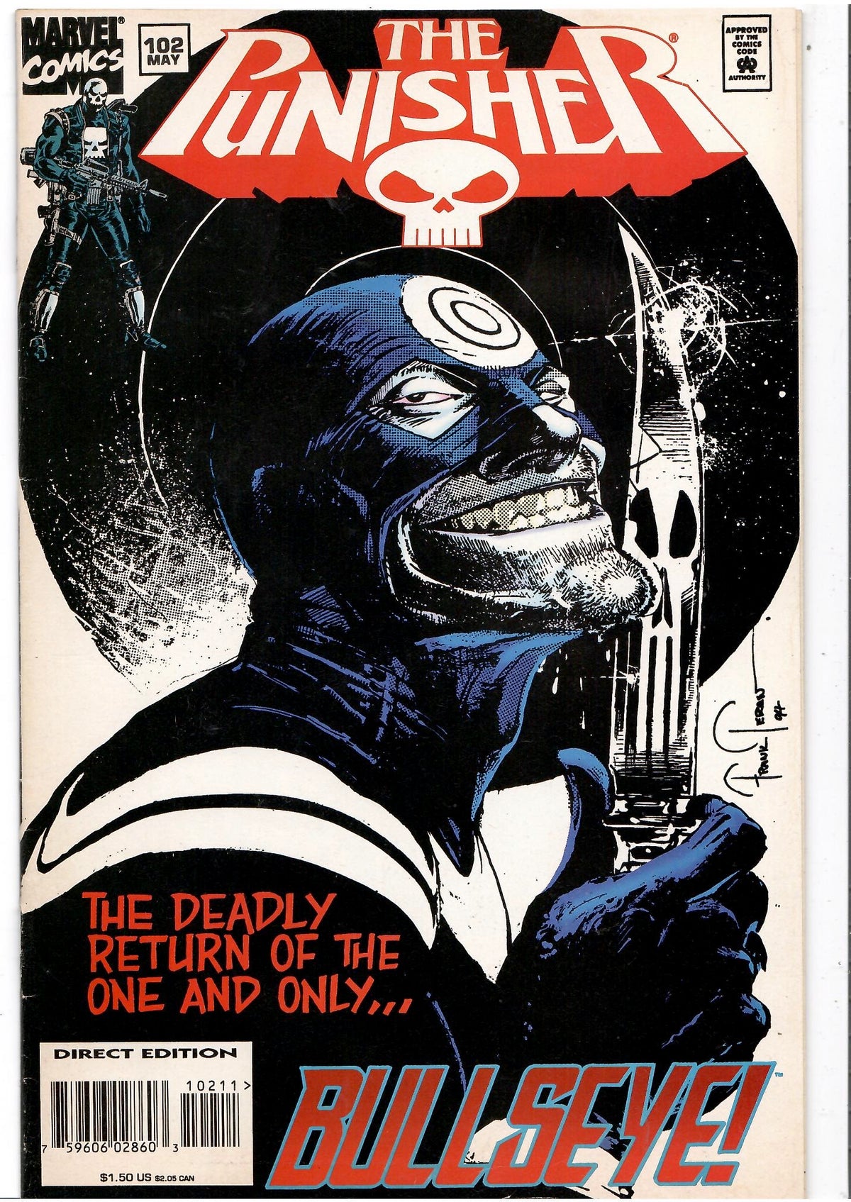Punisher #102 (1995) rare Bullseye  cover Fine+ FCL