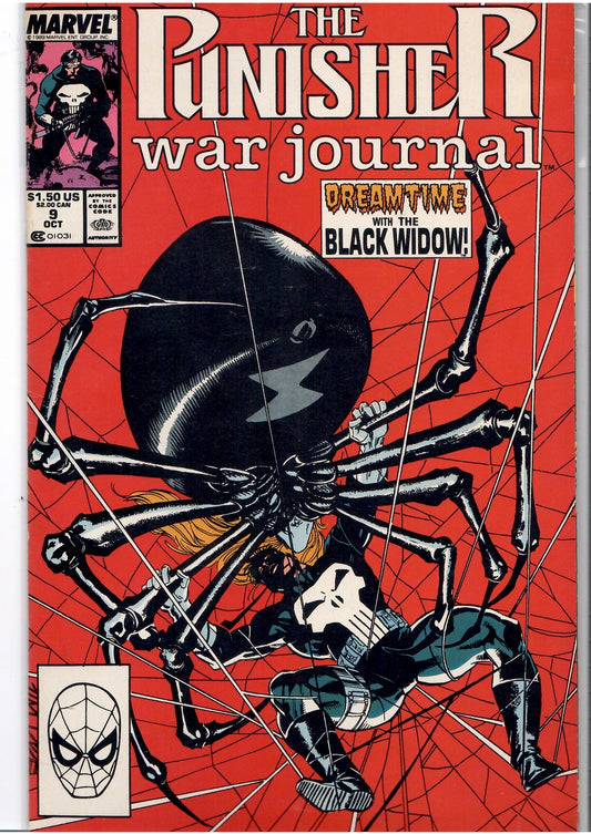 Punisher War Journal #9 (1989) Black Widow Jim Lee  VF