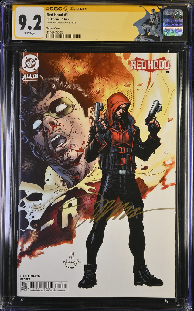 Red Hood #1 (2025)  jim Lee signed variant CGC9.2 FCL