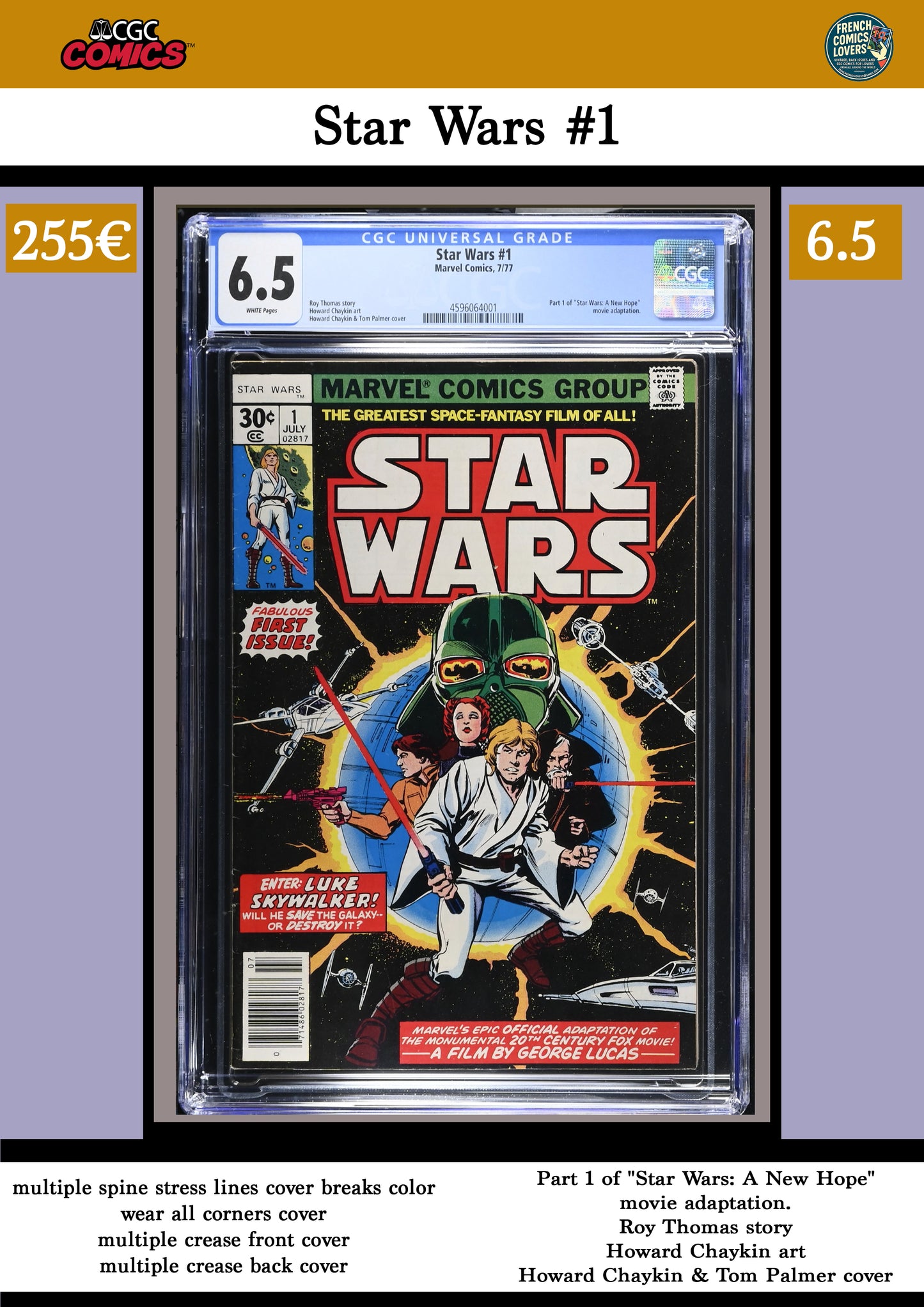 Star Wars #1 (1977) A new Hope CGC 6.5