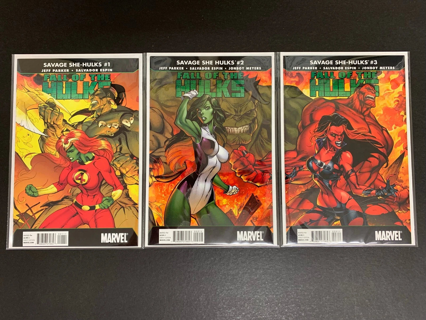 Savage She Hulk #1-3 (2010) Set of x3 connecting covers J. SCOTT CAMPBELL NM