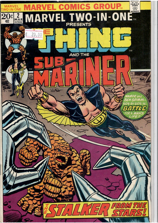 Marvel Two in One #2 (1974) Sub-Mariner Fine - - French Comics Lovers