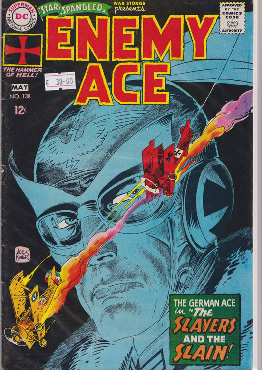Star Spangled War Stories #138 (1968)  Enemy Ace Joe Kubert iconic anti hero Fine-