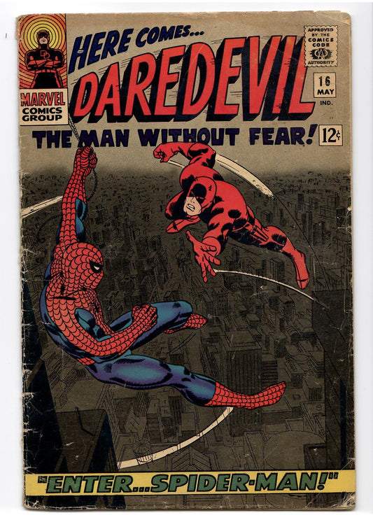 Daredevil #16 (1966) 1° Romita Spider-Man G+/VG- - French Comics Lovers