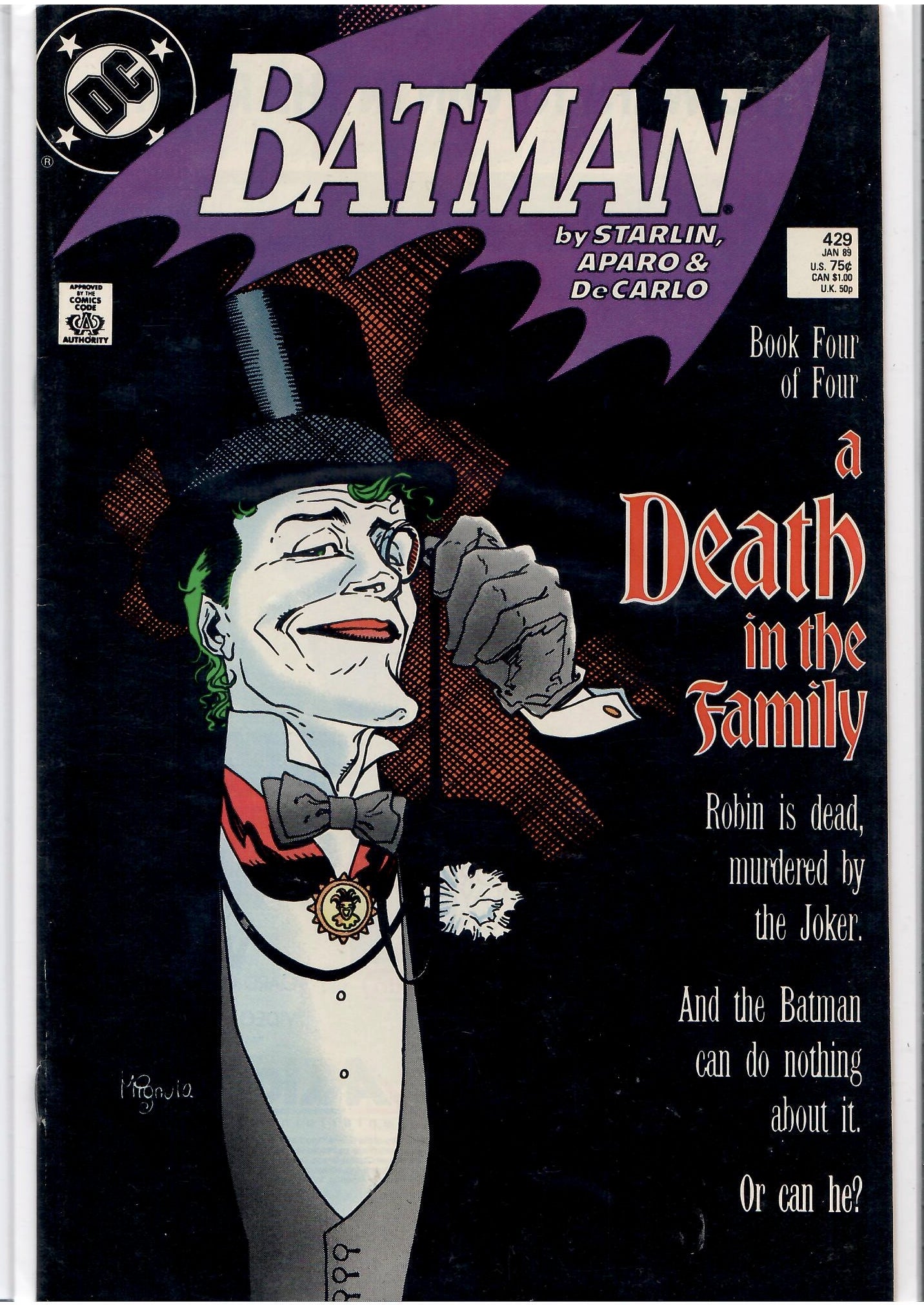 Batman #426-429 (1989) Death in the Family complete Jason is dead! Very Fine