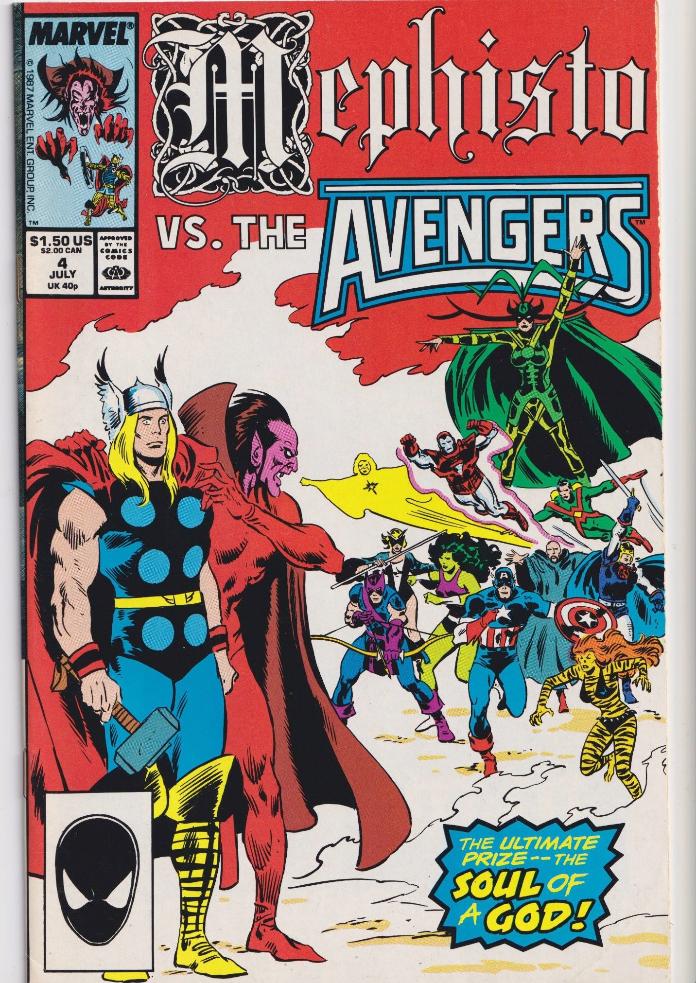 Mephisto vs ... #1-4 (1987) Full set John Buscema art  FF,X-Men, Avengers very Fine