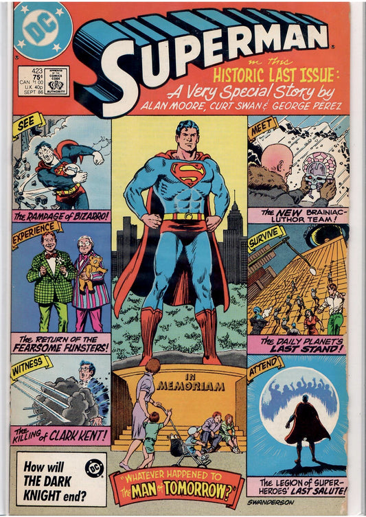 Superman #423 (1986) Alan Moore classic issue Very Fine