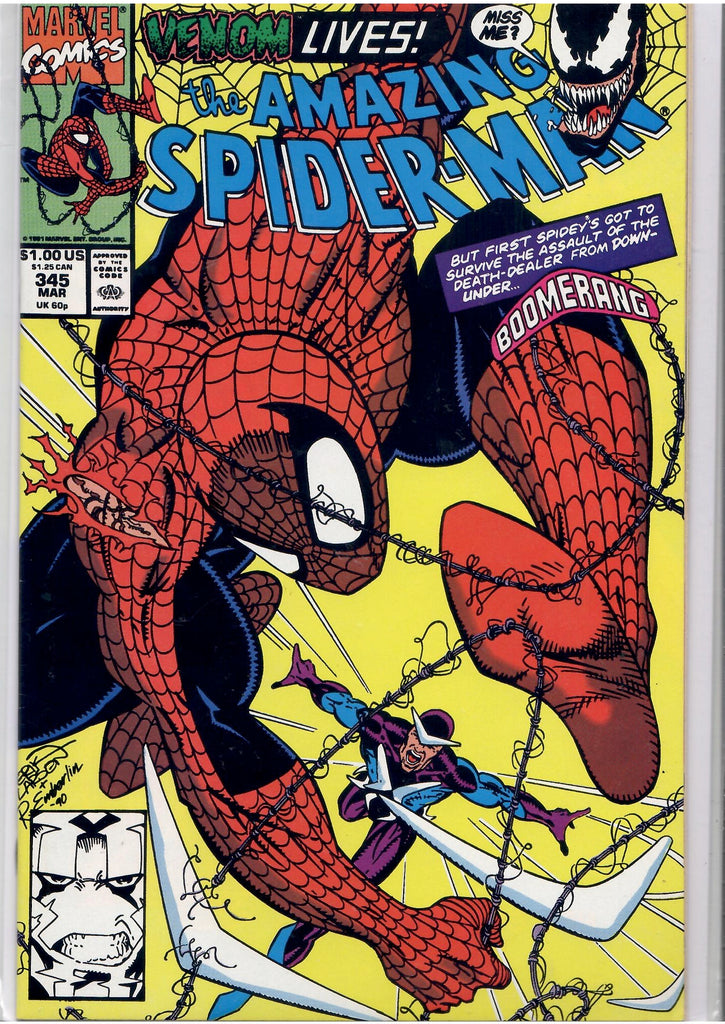 Amazing Spider-Man #345 (1991) MCU cover! Very Fine