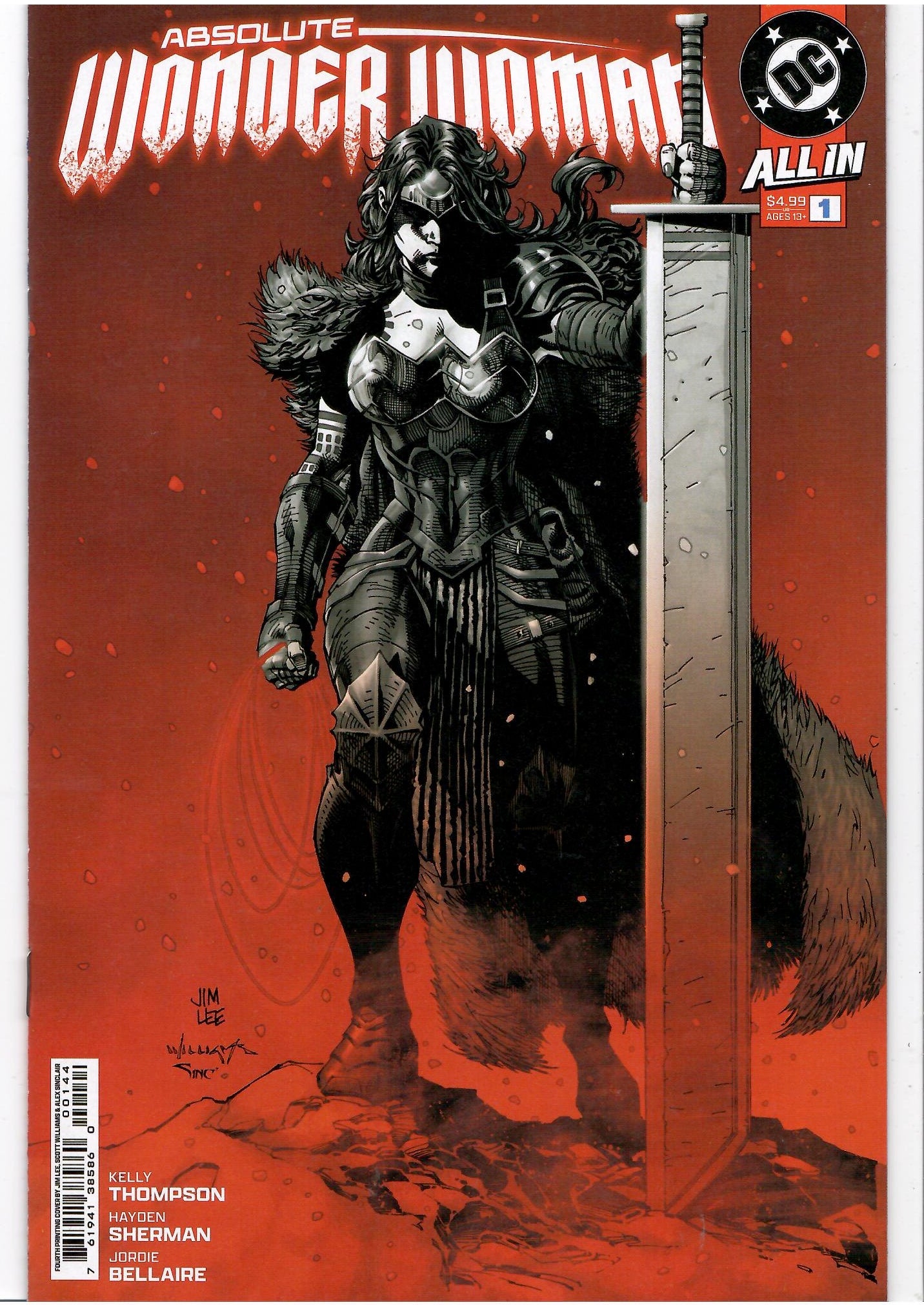 Absolute Trilogy Jim Lee Red variant covers (2024)  Batman #1, Superman#1 WonderWoman #1 NM