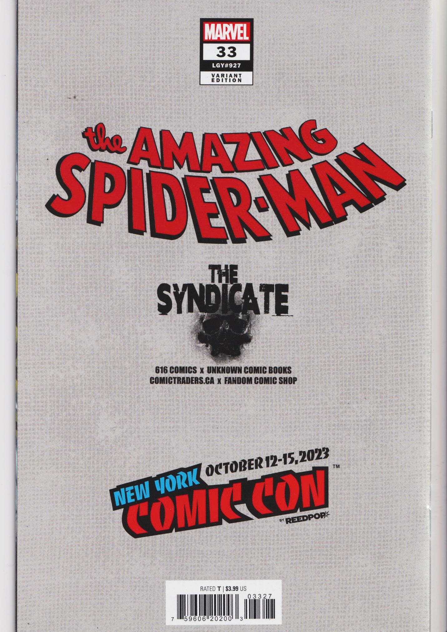 Amazing Spider-man #33 (2023) NYC Comicon Exclusive Spider-Punk NM