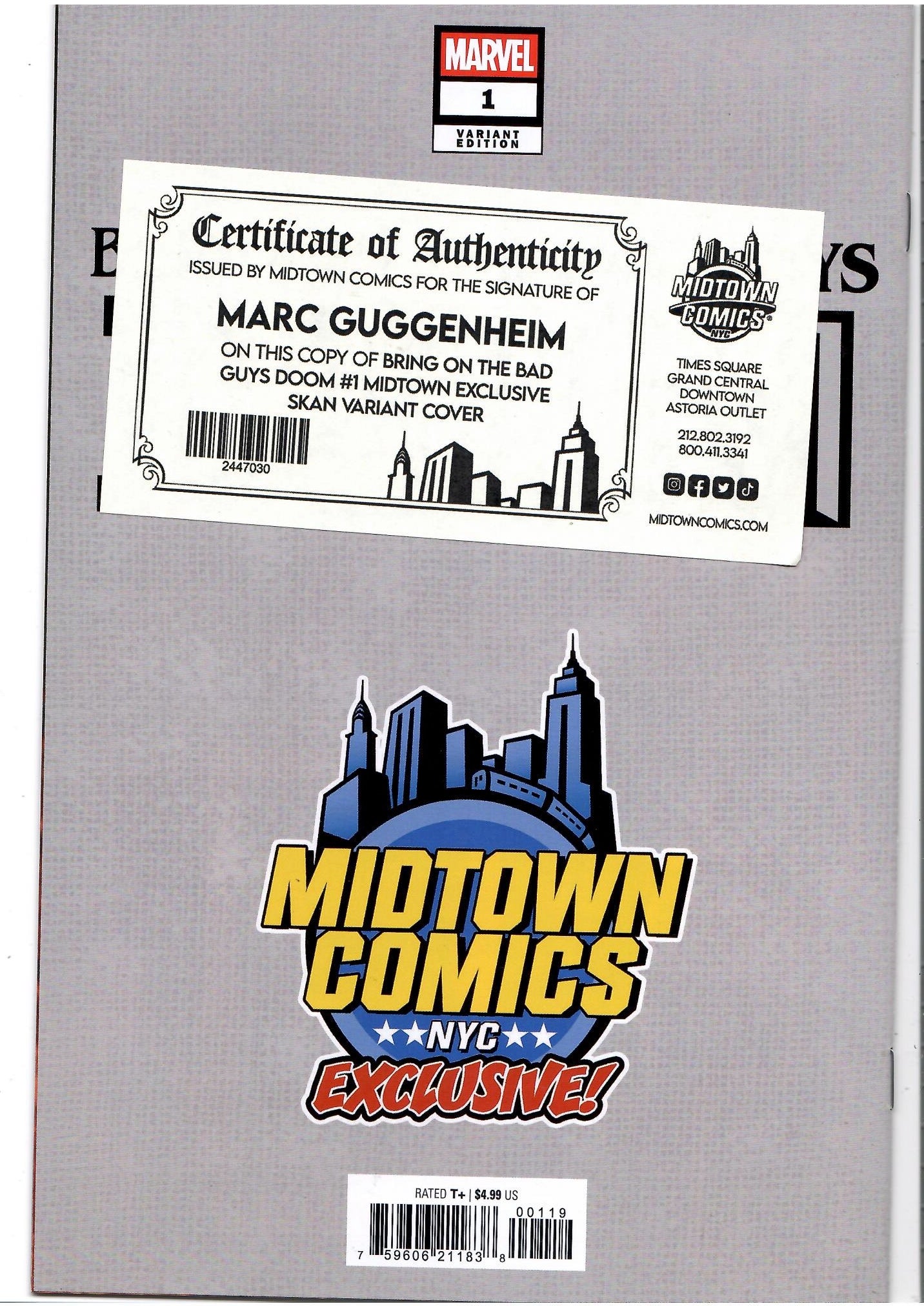 Bring on the bad guys: DOOM (2025) Exclusive Midtown variant signed Marc Guggenheim Very Fine