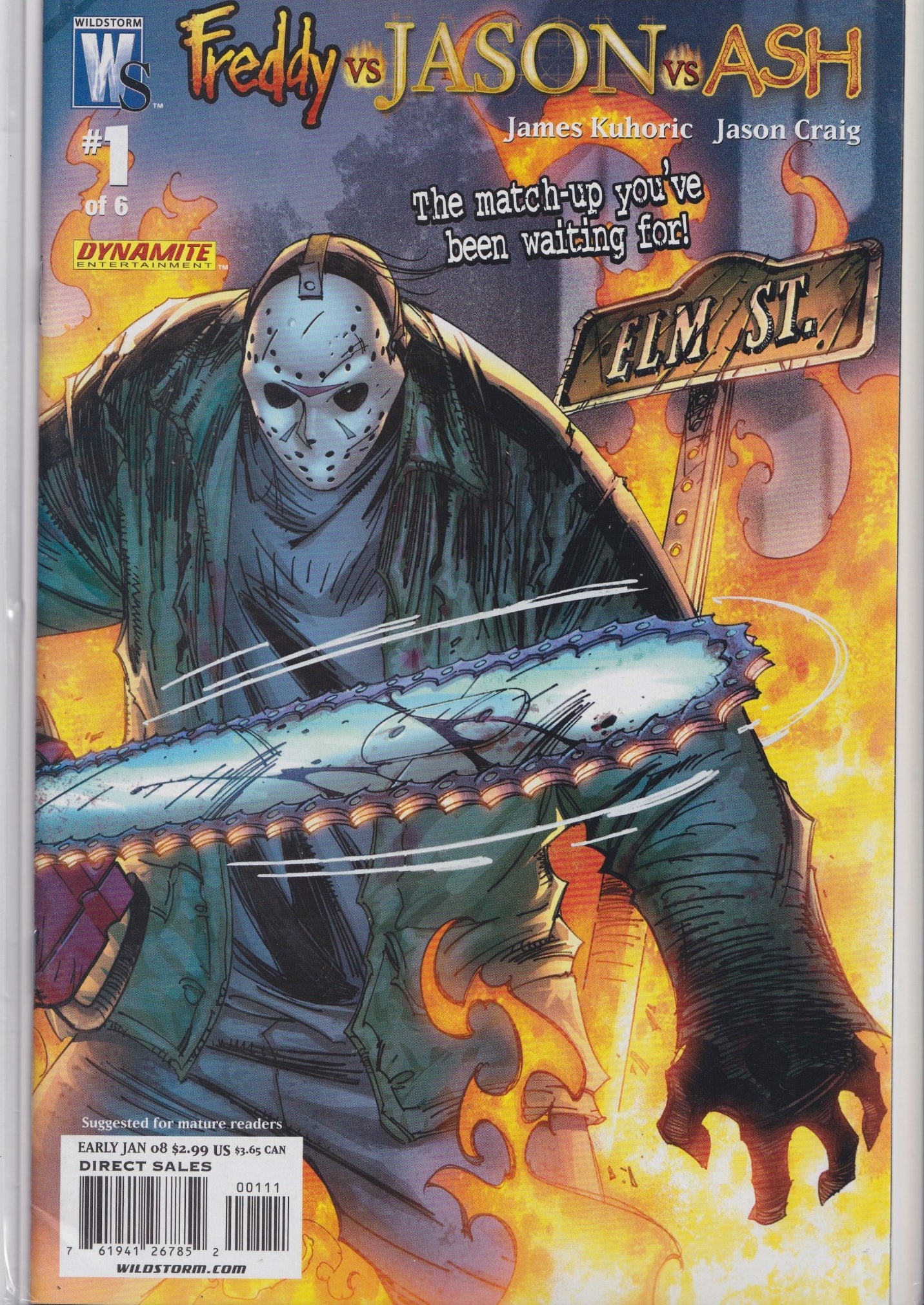 Freddy vs. Jason vs. Ash (2007) 3x connecting Covers by Scott Campbell NM