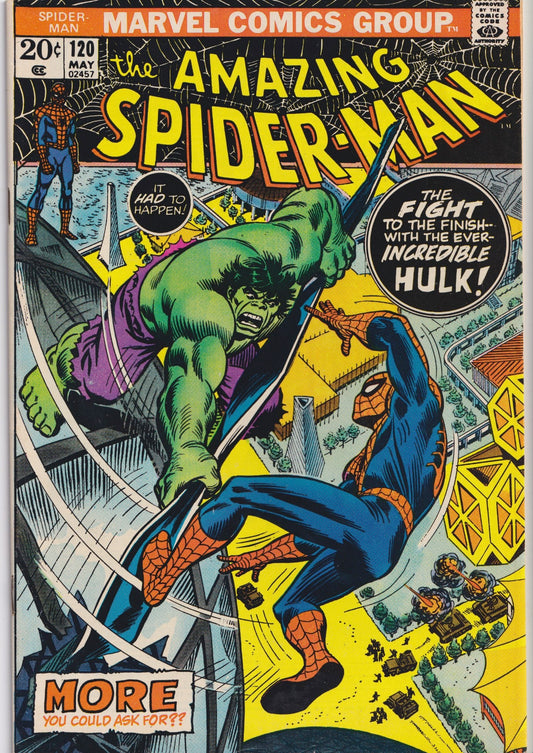 Amazing Spider-Man #120 (1973) classic Spidey vs Hulk Kane Romita Very Fine