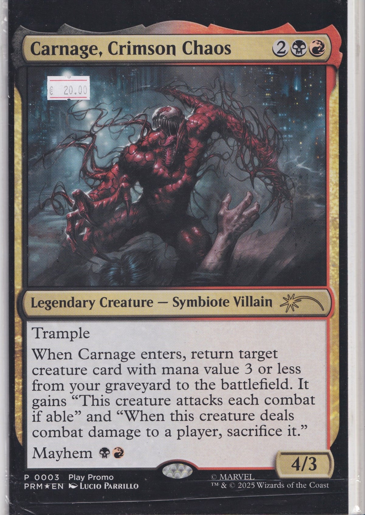Marvel Carnage Crimson Chaos – Magic MTG Variant Cover Comic NM