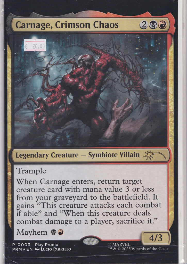Marvel Carnage Crimson Chaos – Magic MTG Variant Cover Comic NM
