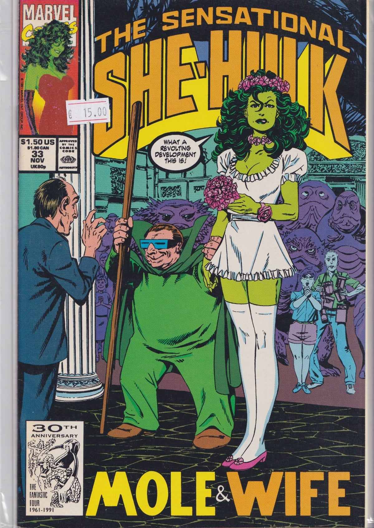 Sensational She-Hulk #33 (1991) Byrne story and art very Fine FCL