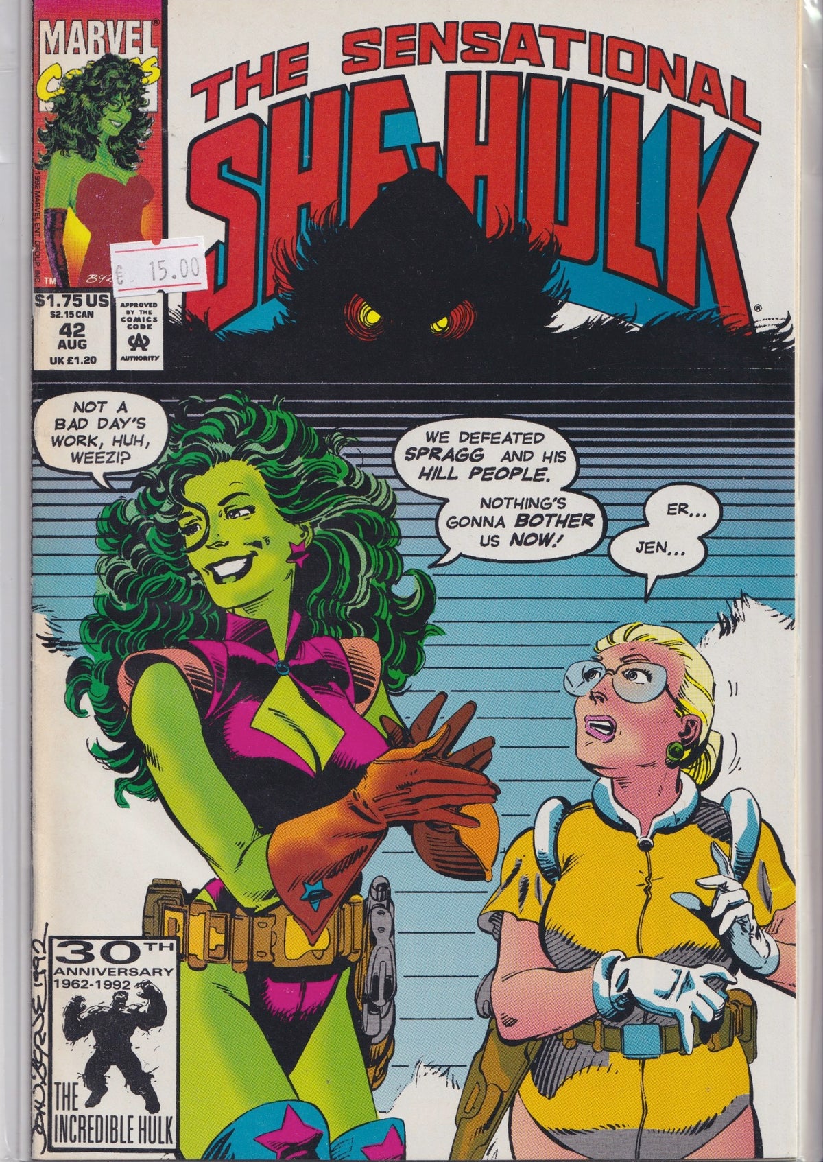 Sensational She-Hulk #42 (1992) Byrne story and art very Fine FCL