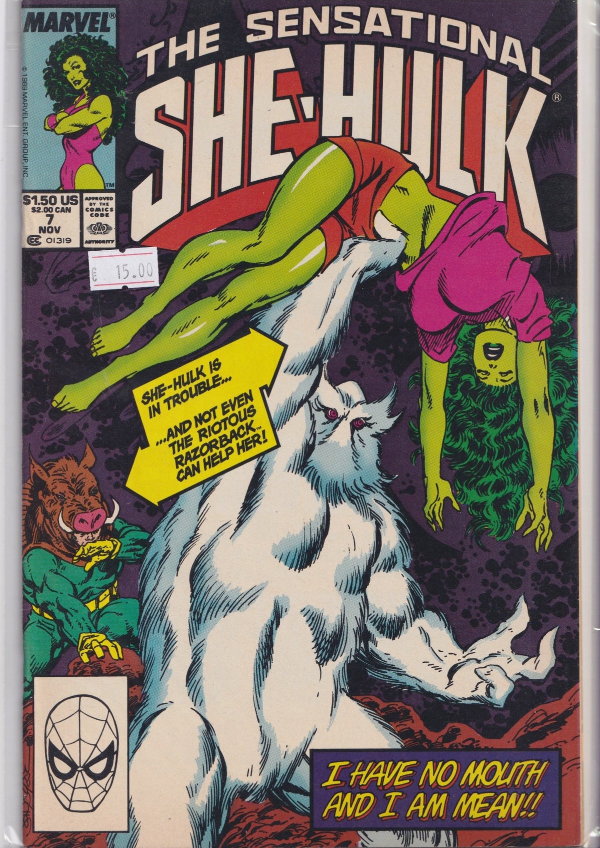 Sensational She-Hulk #7 (1989) Byrne story and art very Fine FCL