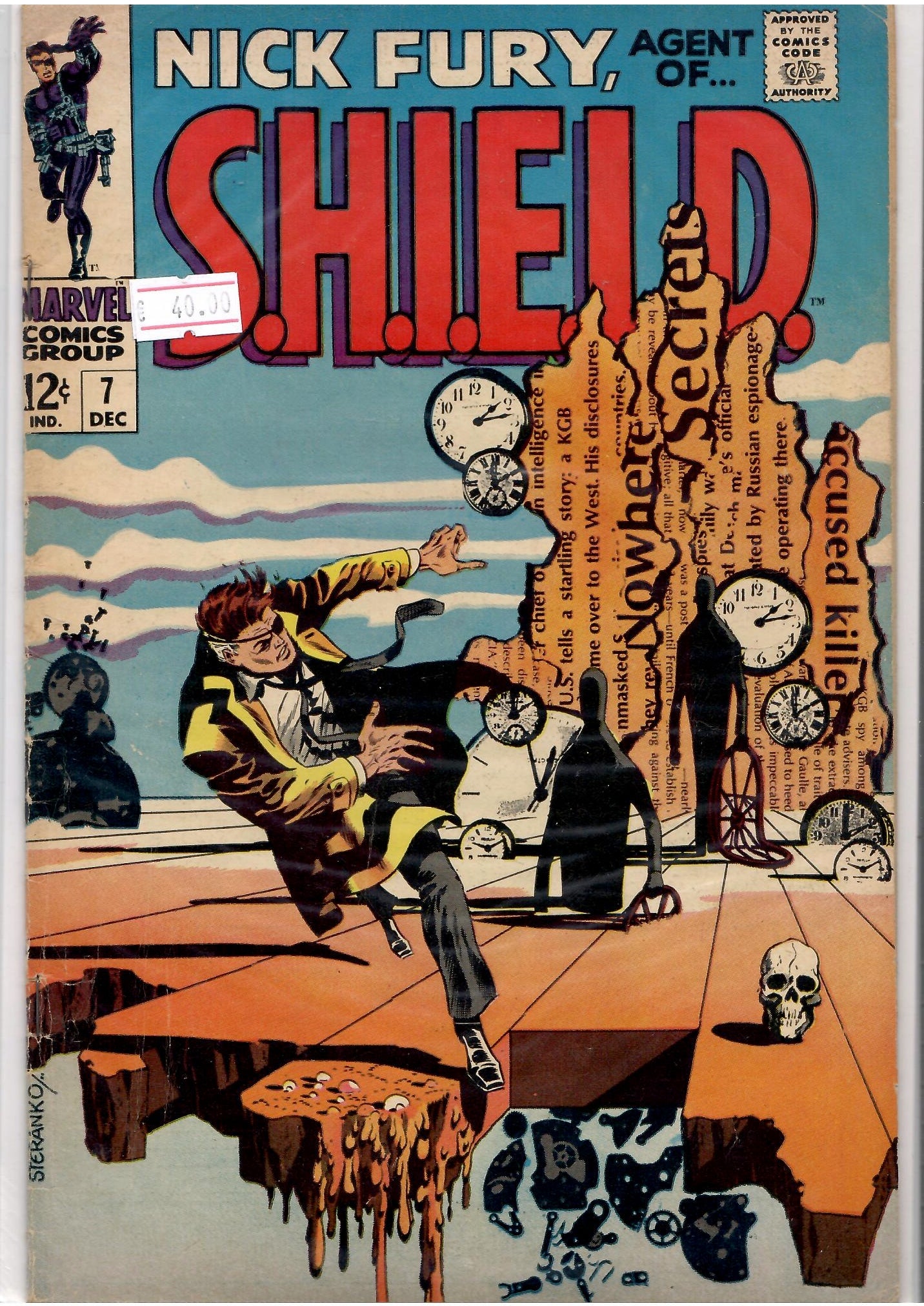 Shield #7 (1968) classic Dali Steranko cover Fine-Frenchcomicslovers
