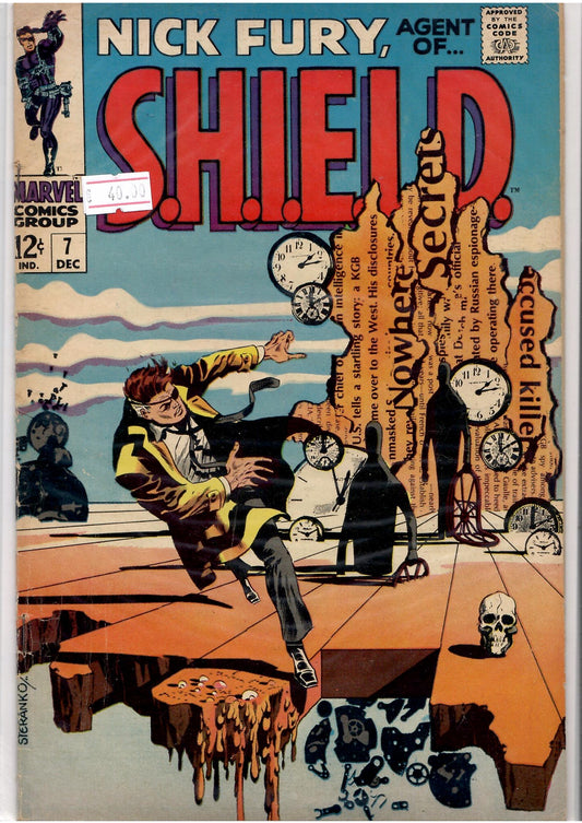 Shield #7 (1968) classic Dali Steranko cover Fine-Frenchcomicslovers