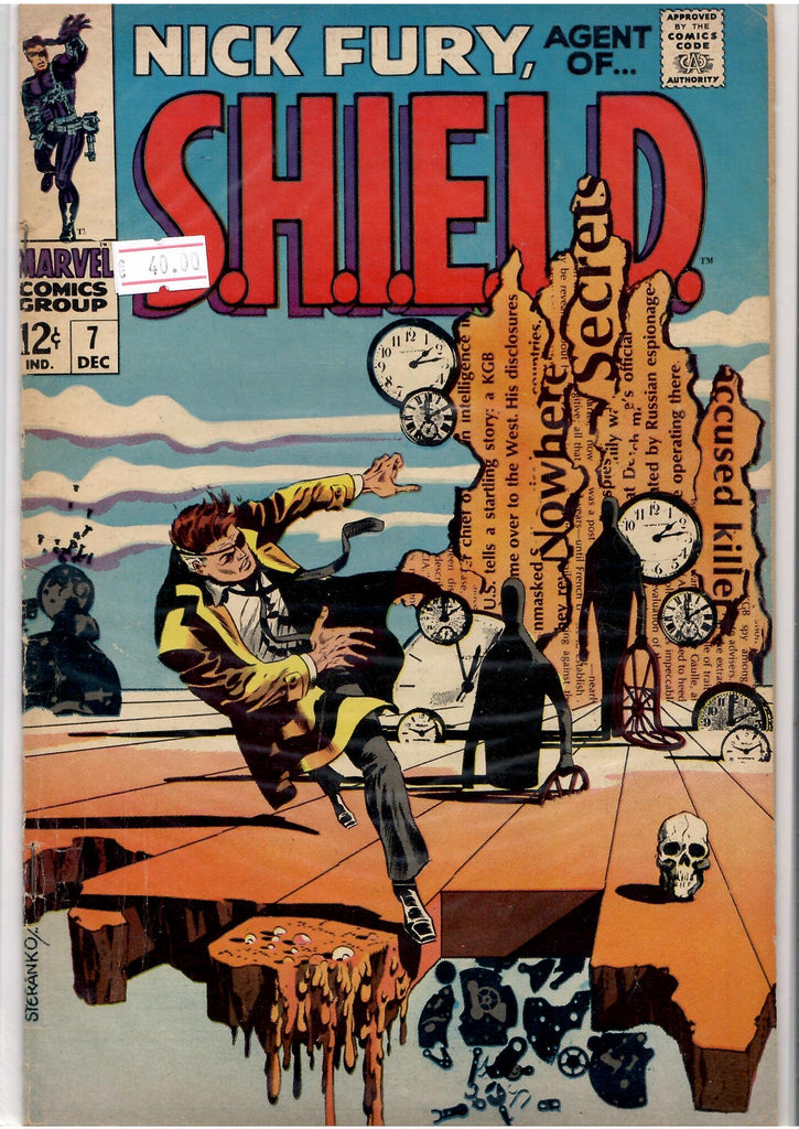 Shield #7 (1968) classic Dali Steranko cover Fine-Frenchcomicslovers