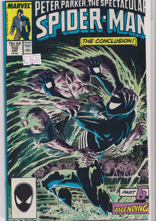 Spectacular Spider-Man #132 (1987) Kraven last Hunt VF