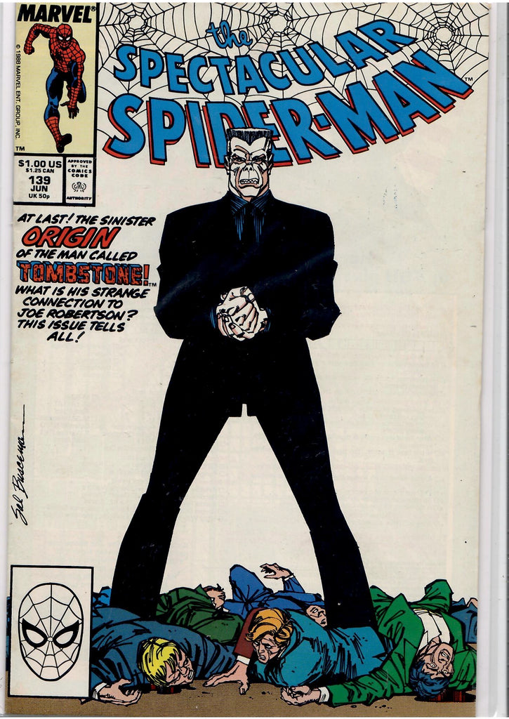 Spectacular Spider-Man #139 (1988) Origin Tombstone MCU  fine+