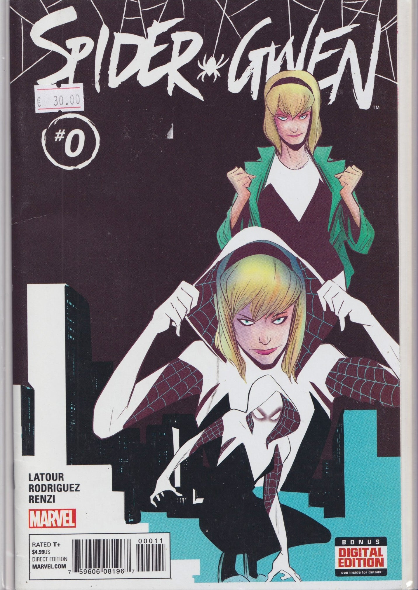 Spider Gwen #0 (2015) reprint Edge of Spider-Man #2 very Fine