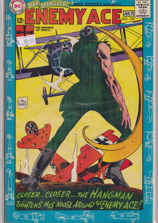 Star Spangled War Stories #139 (1968)  Enemy Ace Joe Kubert iconic anti hero Fine