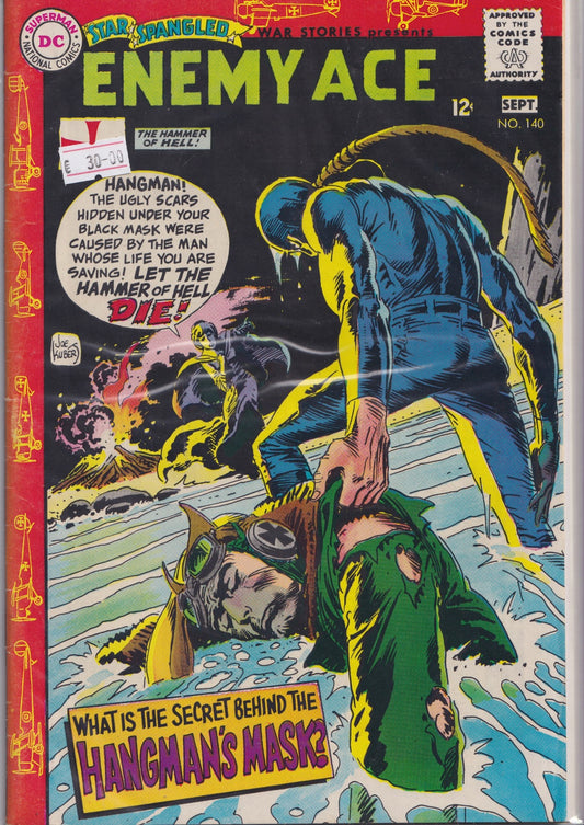 Star Spangled War Stories #140 (1968)  Enemy Ace Joe Kubert iconic anti hero Fine