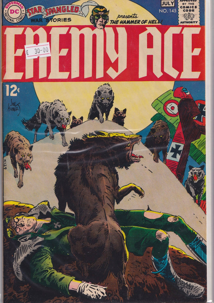 Star Spangled War Stories #145 (1969)  Enemy Ace Joe Kubert iconic anti hero Fine