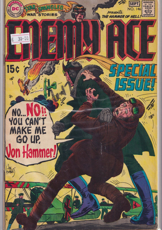 Star Spangled War Stories #146 (1969)  Enemy Ace Joe Kubert iconic anti hero Fine