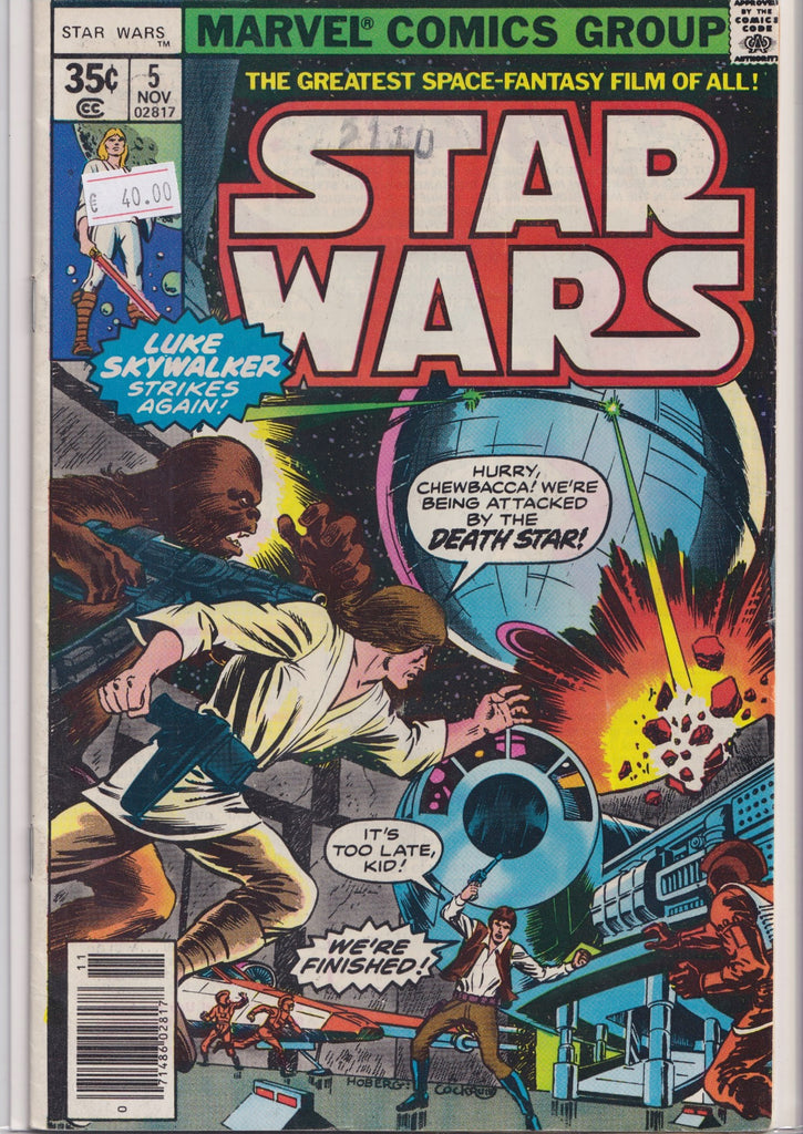 Star Wars #5 (1977) original Movie adaptation Fine+