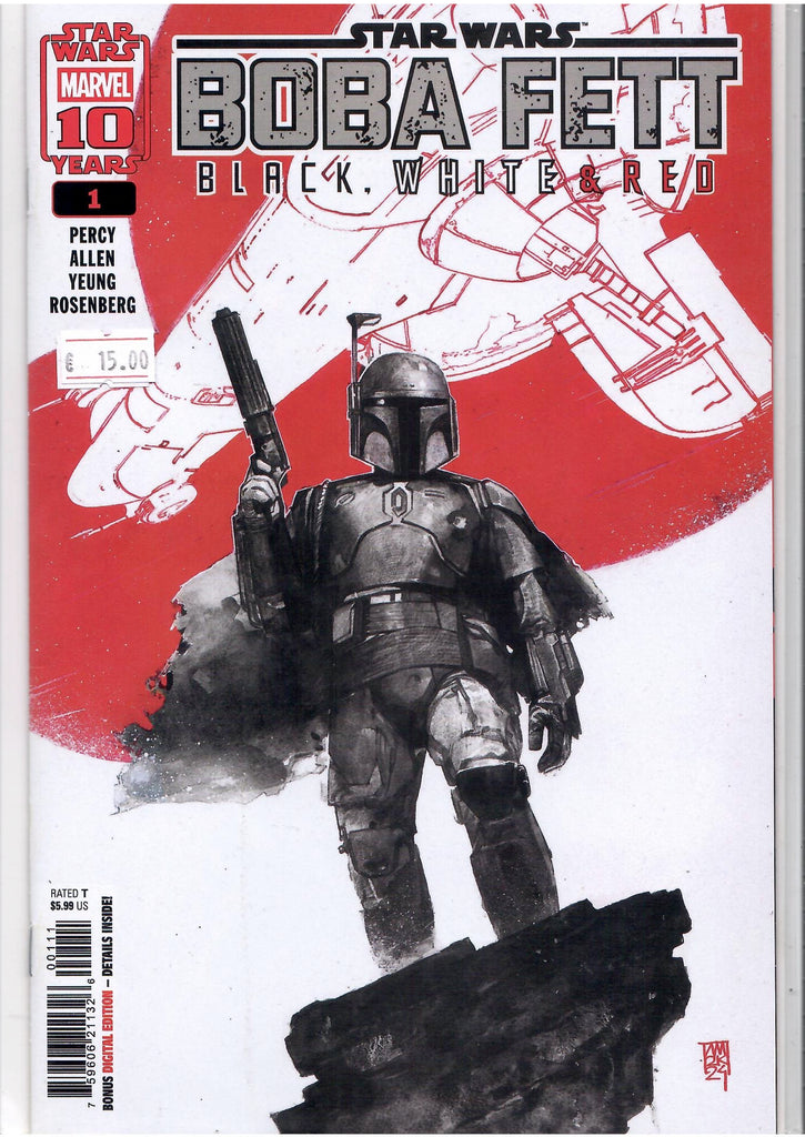 Star Wars Boba Fett Black White and Red (2025) #1 NM
