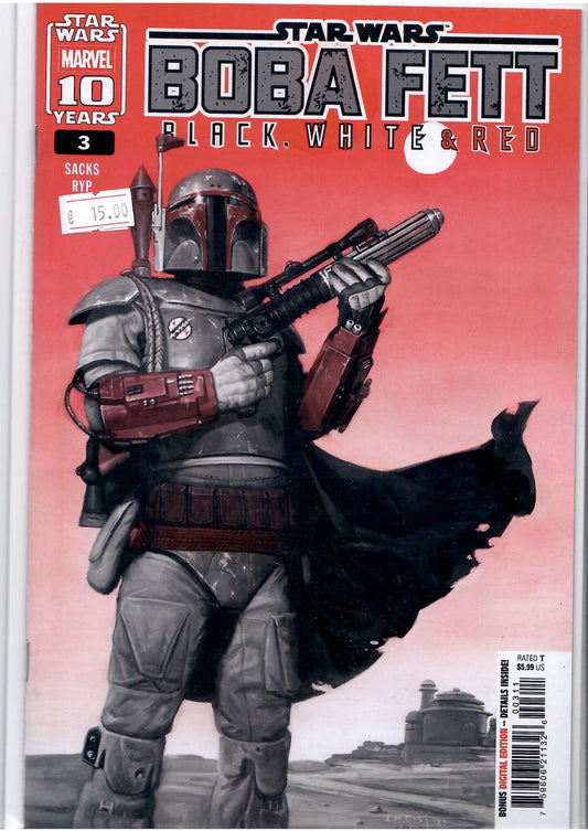 Star Wars Boba Fett Black White and Red (2025) #3 NM