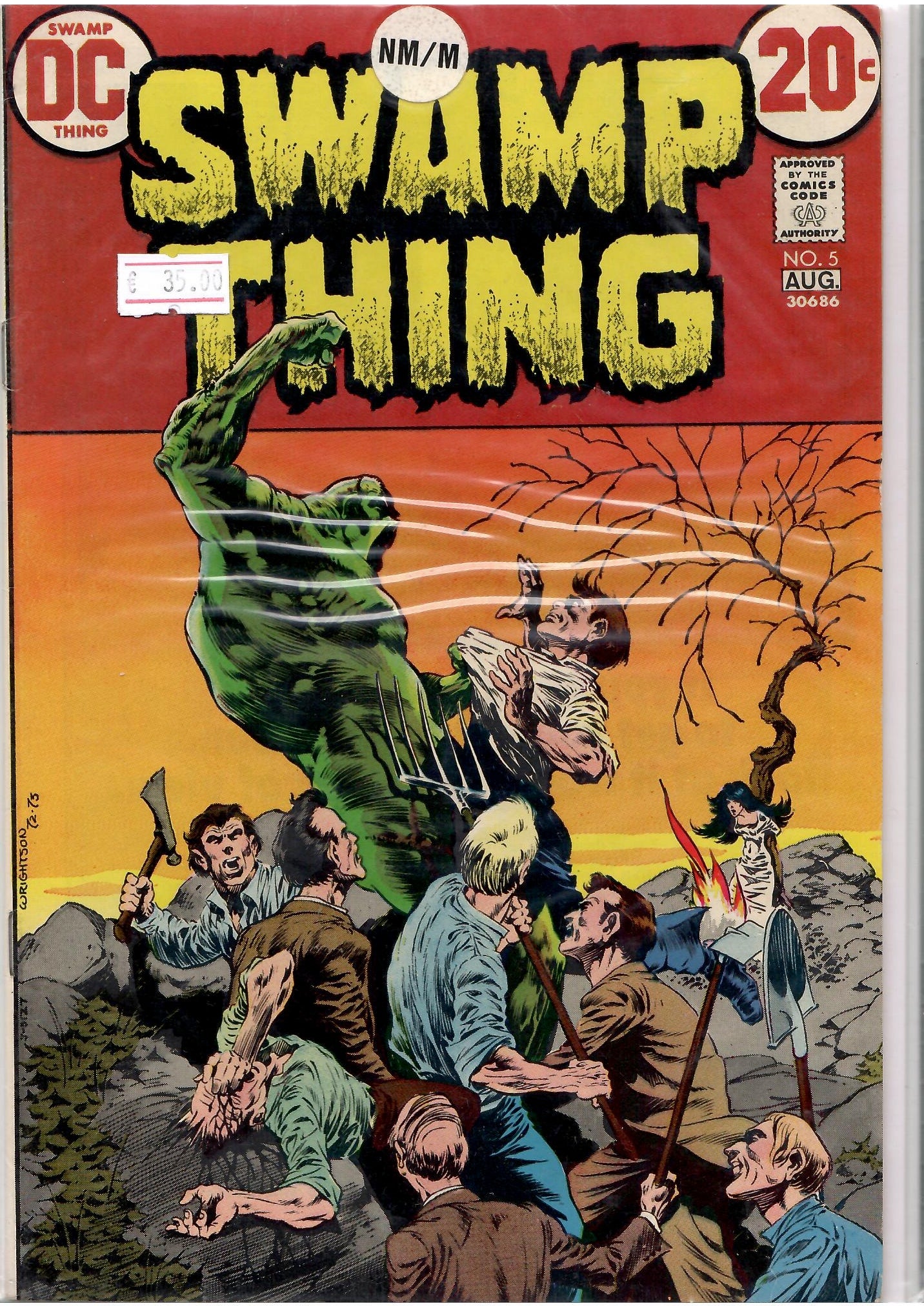 Swamp thing #5 (1973) Classic Wrightson art Very Fine